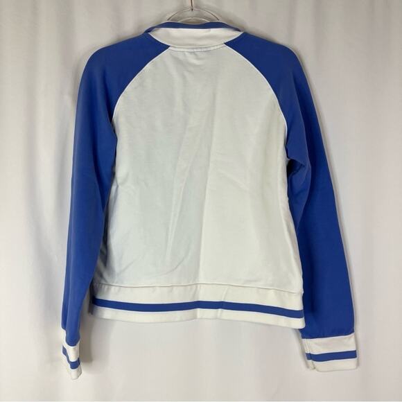Finish Line Y2K Blue White Colorblock Full Zip Sweatshirt Jacket Womens Large - Picture 5 of 5